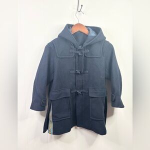 JNBY blue navy wool blend pea coat size 6/7 unisex jacket